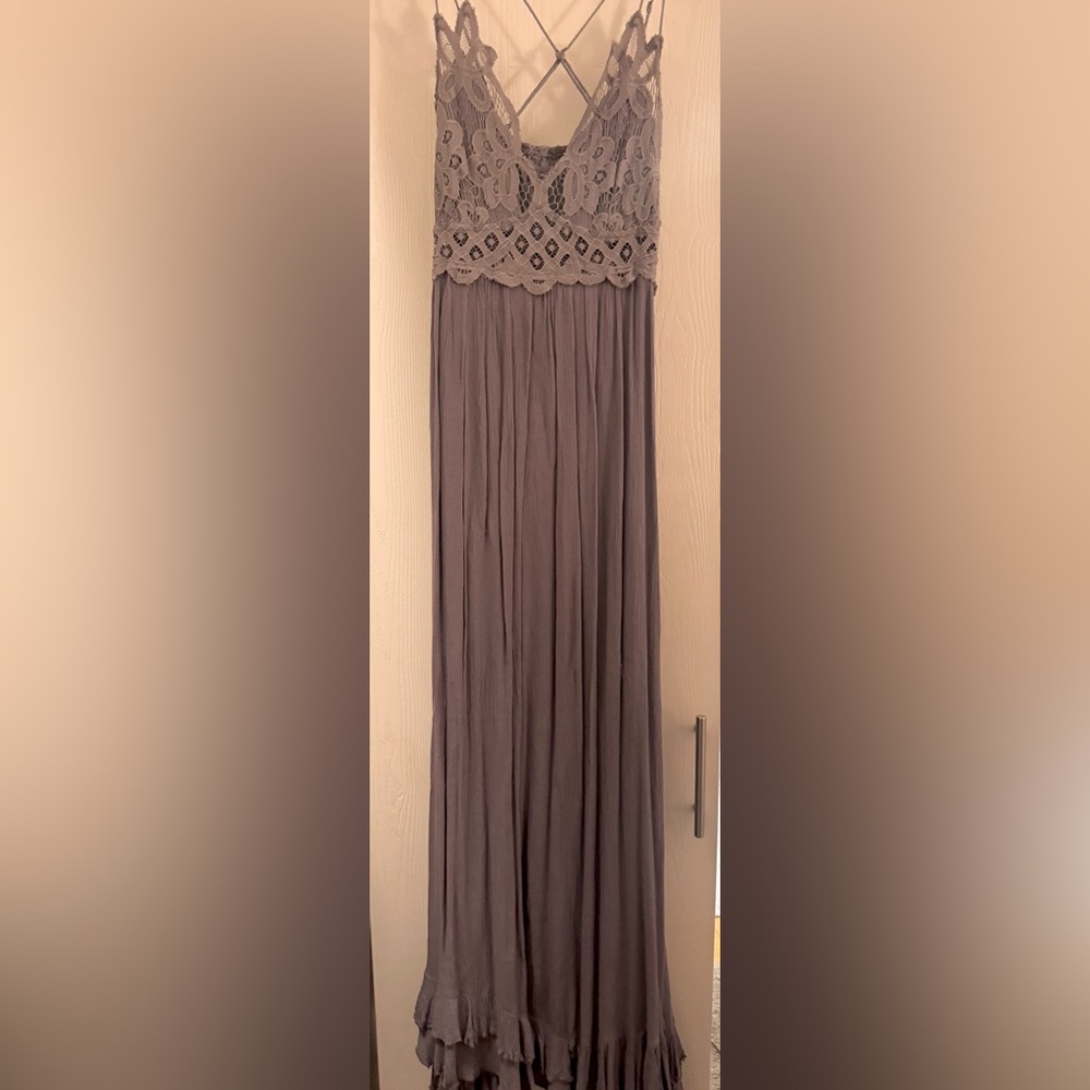 Free People Grey/Lavender Lace Maxi Dress size S